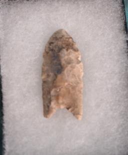 Authentic Paleo Clovis Point Artifact Arrowhead with Display Case