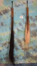 White Bearded & Blue African Wildebeest Tail Flyswatter Taxidermy Decor