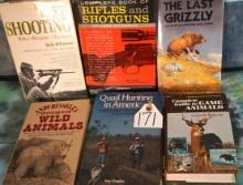 (2) Jack O'Connor Books on Guns and Shooting, along with four other Books on Wildlife