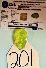 87.55Cts. Natural Monarch Fire Opal Pear Cut Certified Loose Gemstone