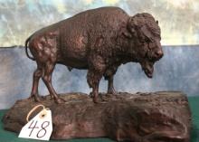 American Bison Bull Resin Statue