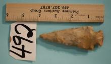 Authentic Hopewell Spear Point Woodland Indian Artifact Arrowhead