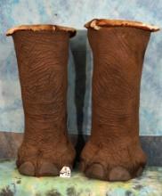 Pair of African Elephant Leg Barstools Taxidermy **U.S. Residents Only!**