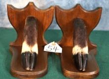 African White Eared Kob Antelope Feet Bookends