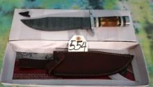 Brand New Extra Large Bowie Knife with Leather Sheath