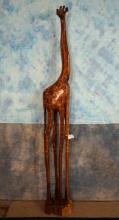 Super Cool! 7ft. Tall Woold Carved Giraffe Statue