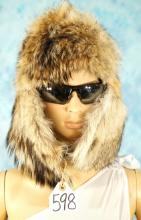 Coyote Tanned Skin Cold Weather Cap with Tail