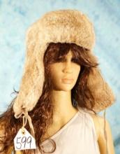 Rabbit Tanned Skin Cold Weather Cap