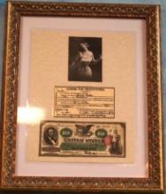 Framed Copy of Authentic Old West 1874 Prostitution License signed by Wyatt Earp