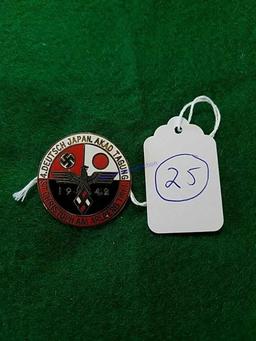 German Japanese WWII 1942 Alliance Badge