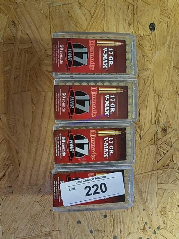 4X-50ct Hornady 17HMR 17gr VMax