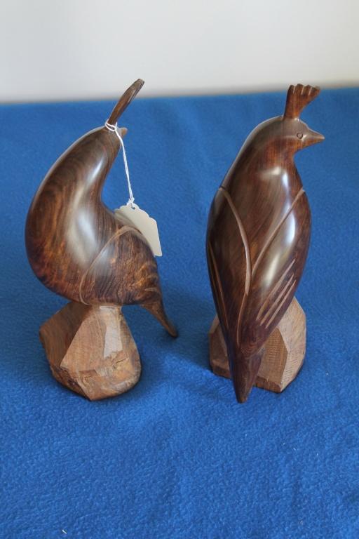 Pair of 12" Tall Ironwood Quail