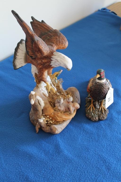 Ceramic Eagle with Chicks & Acrylic Pheasant