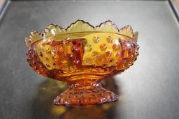 Fenton Gold Glass Candle Holder