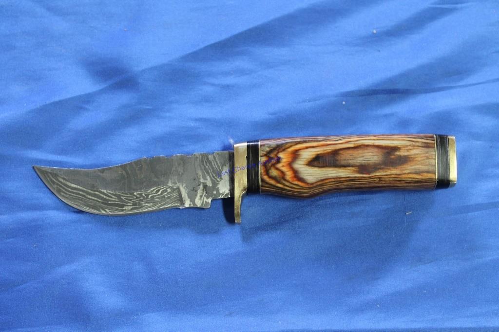 Custom Wood Handle 4" Damascus  Knife