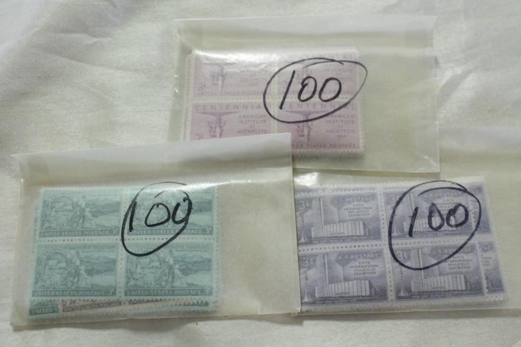 Lot Of 300 Nice Unused 3c Us Postage Stamps