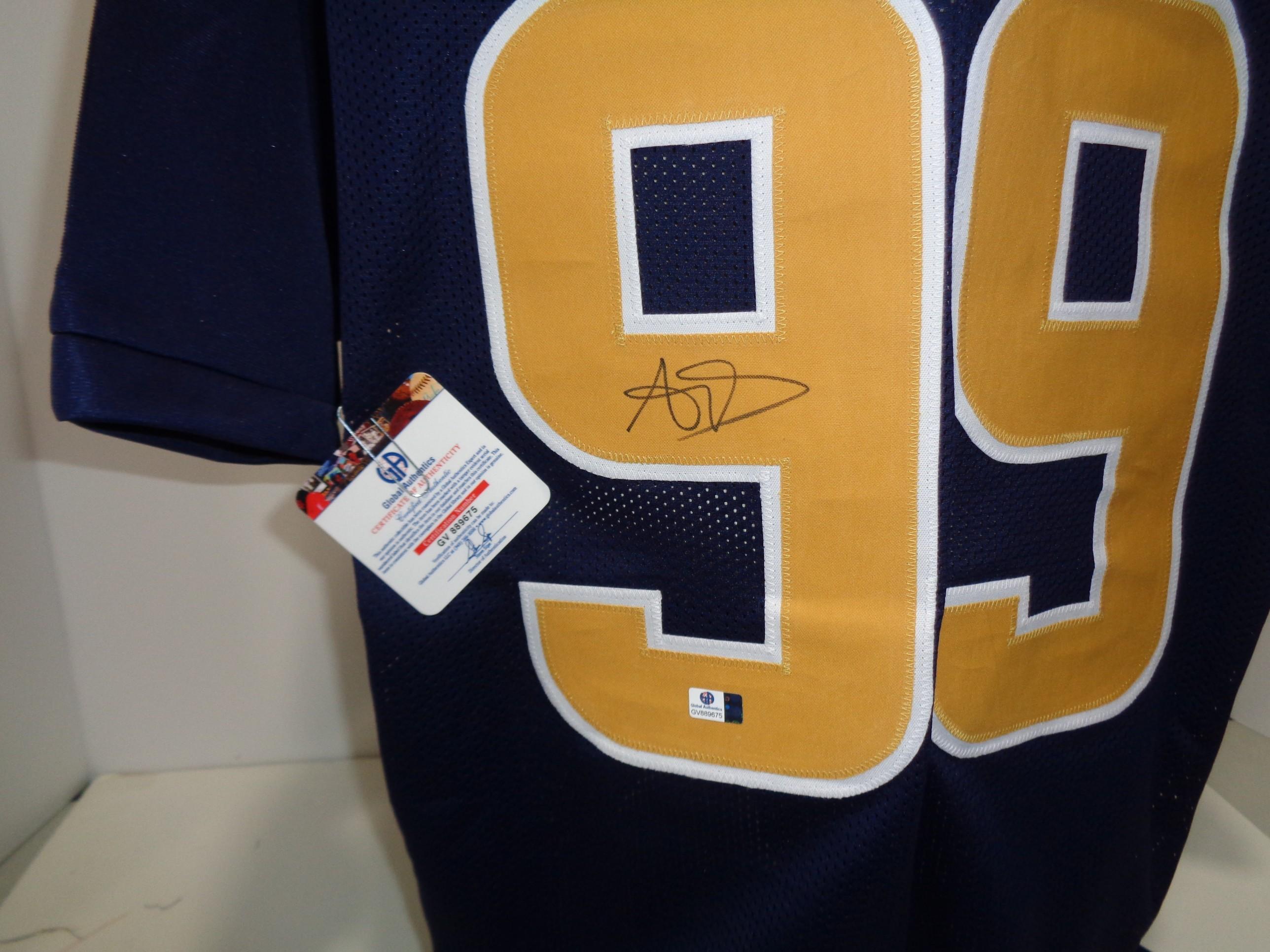 Aaron Donald Los Angeles Rams Autographed Custom Home Blue Style Jersey w/GA coa
