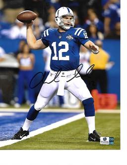 Andrew Luck Indianapolis Colts Autographed Thowing 8x10 Photo w/GA coa