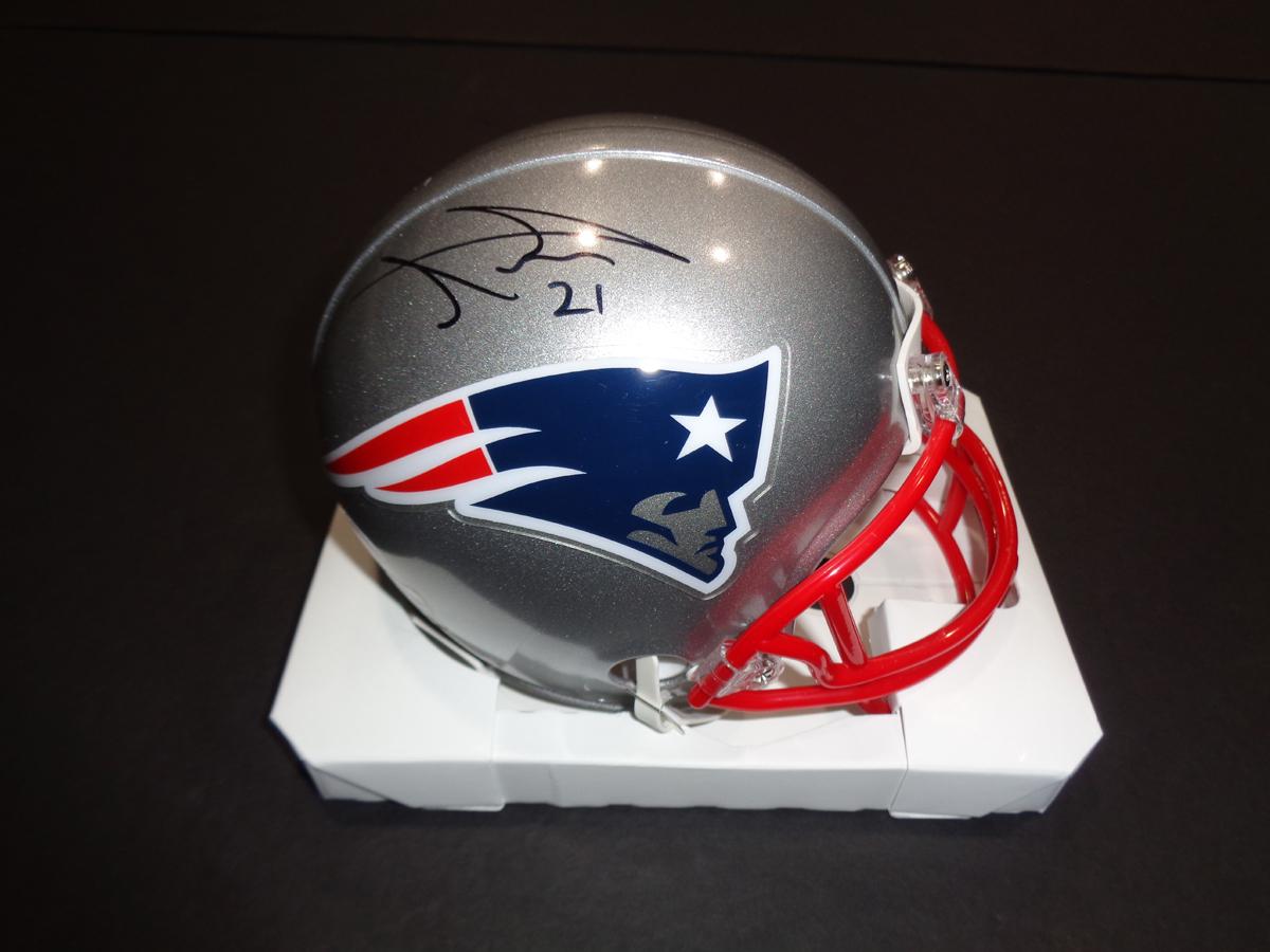 Adrian Phillips New England Patriots Autographed Riddell Football Mini Helmet JSA W coa