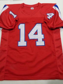 Steve Grogan New England Patriots Autographed & Inscribed Custom Football Jersey JSA W coa