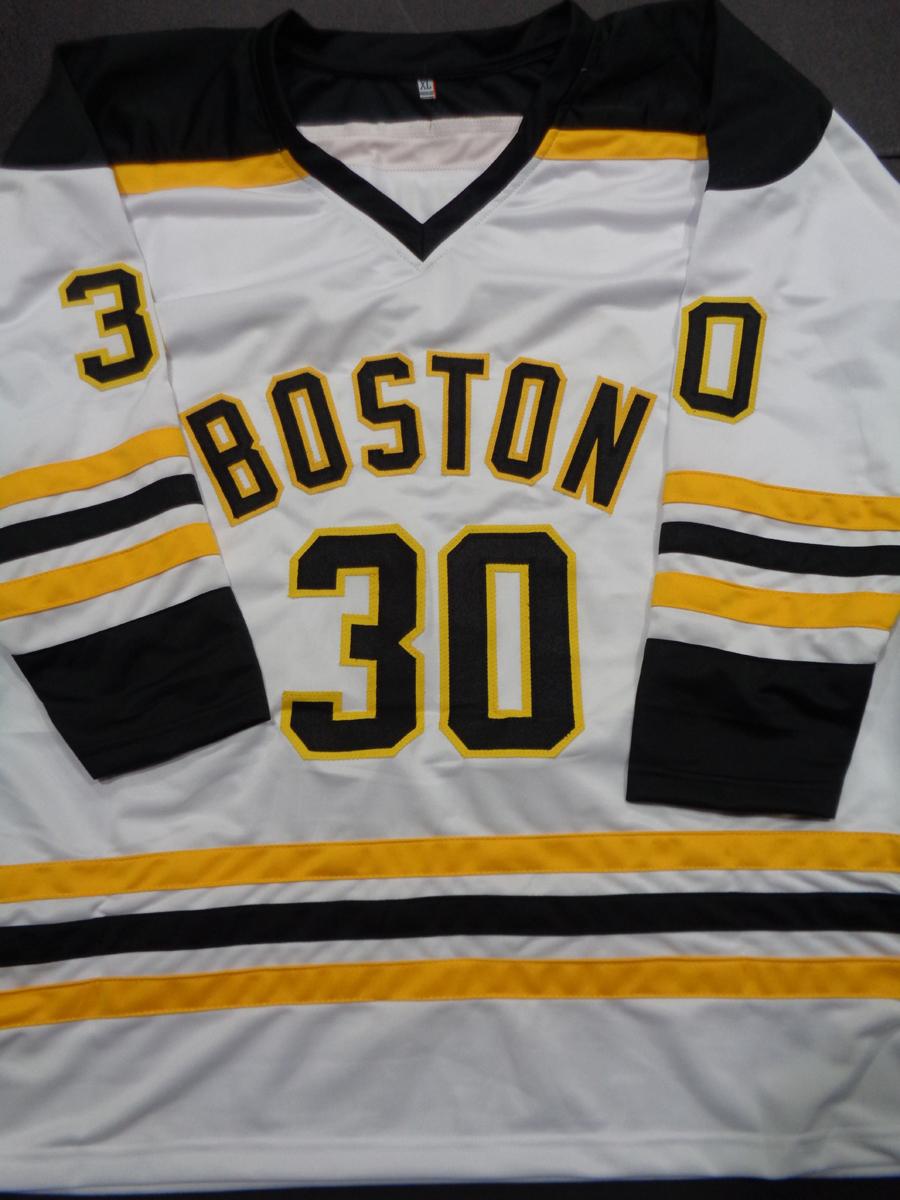 Gerry Cheevers Boston Bruins Autographed & Inscribed Custom Hockey Jersey JSA W coa