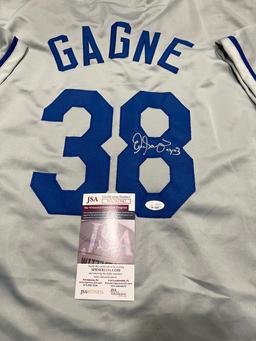 Eric Gagne Los Angeles Dodgers Autographed & Inscribed Custom Baseball Jersey JSA w coa