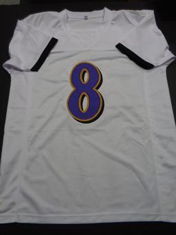 Lamar Jackson Baltimore Ravens Autographed Custom Football Jersey GA coa