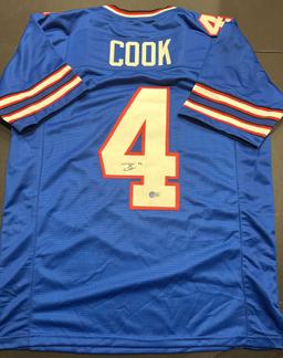 James Cook Buffalo Bills Autographed Custom Football Jersey Beckett Hologram