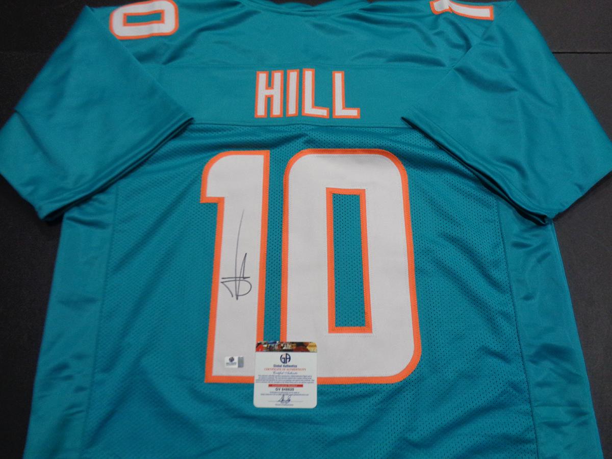 Tyreek Hill Miami Dolphins Autographed Custom Football Jersey GA coa