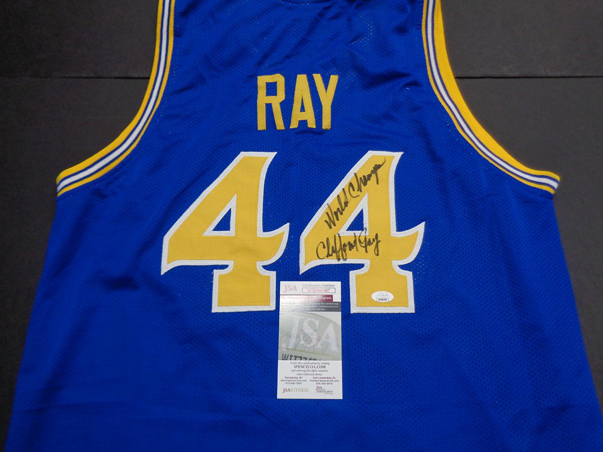 Clifford Ray Golden State Warriors Autographed & Inscribed Custom Basketball Jersey JSA W coa