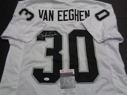 Mark Van Eeghan Oakland Raiders Autographed Custom Football Jersey JSA W coa