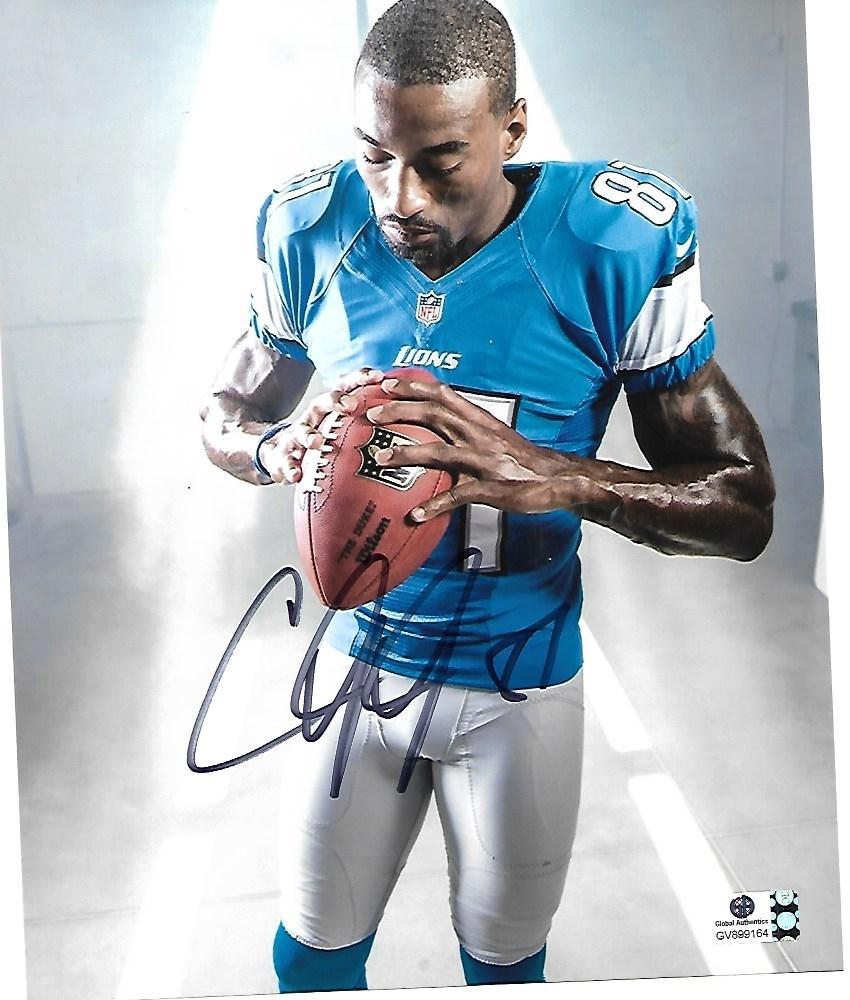 Calvin Johnson Detroit Lions Autographed 8x10 Photo GA coa