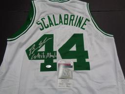 Brian Scalabrine Boston Celtics Autographed & Inscribed Custom Basketball Jersey JSA W coa