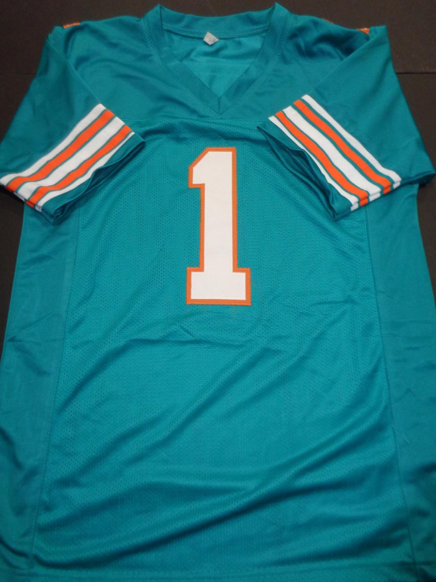 Tua Tagovailoa Miami Dolphins Autographed Custom Football Jersey GA coa