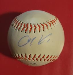 Christian Vazquez Minnesota Twins Autographed Rawlings Baseball Full Time QR Hologram