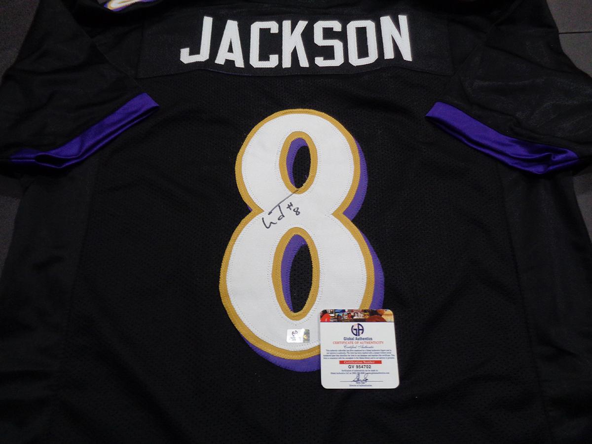 Lamar Jackson Baltimore Ravens Autographed Custom Football Jersey GA coa