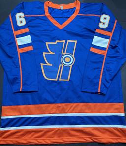 Doug Smith Author of The Goon aka Doug Glatt Autographed & Inscribed Custom Hockey Jersey JSA W coa