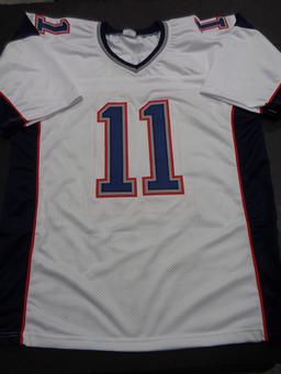 Julian Edelman New England Patriots Autographed Custom Football Jersey GA coa