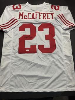 Christian McCaffery San Francisco 49ers Autographed Custom Football Jersey GA coa [SEE DESCR.]