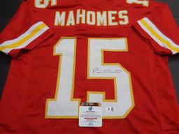 Patrick Mahomes Kansas City Chiefs Autographed Custom Football Jersey GA coa