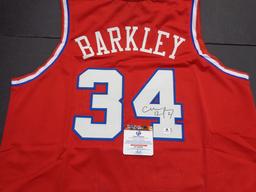 Charles Barkley Philadelphia 76ers Autographed Custom Basketball Jersey GA coa