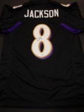 Lamar Jackson Baltimore Ravens Autographed Custom Football Jersey GA coa