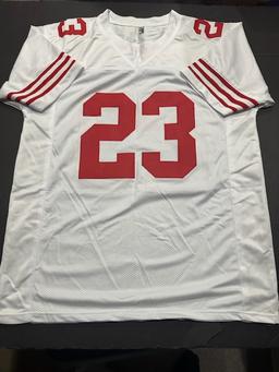 Christian McCaffery San Francisco 49ers Autographed Custom Football Jersey GA coa [SEE DESCR.]