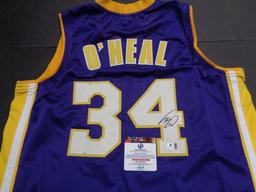 Shaquille O'Neal Los Angeles Lakers Autographed Custom Basketball Jersey GA coa