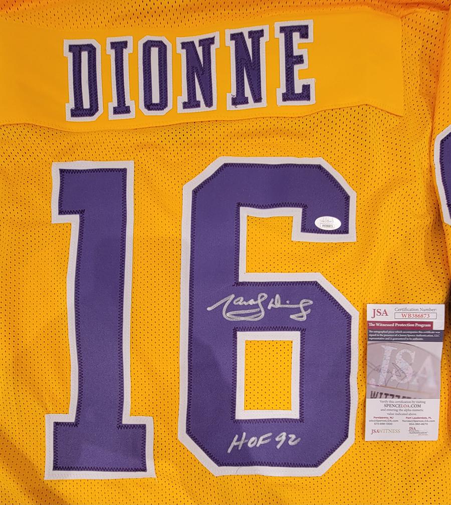 Marcel Dionne Los Angeles Kings Autographed & Inscribed Custom Hockey Jersey JSA W coa
