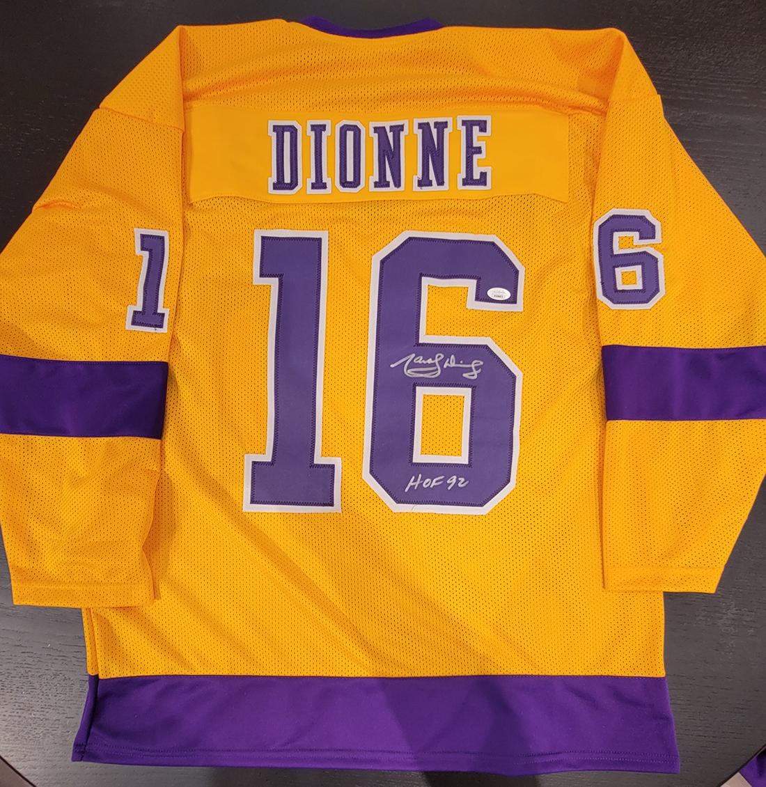 Marcel Dionne Los Angeles Kings Autographed & Inscribed Custom Hockey Jersey JSA W coa