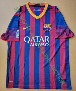 Lionel Messi F.C. Barcelona Autographed Nike 2013-14 Home Soccer Jersey GA coa