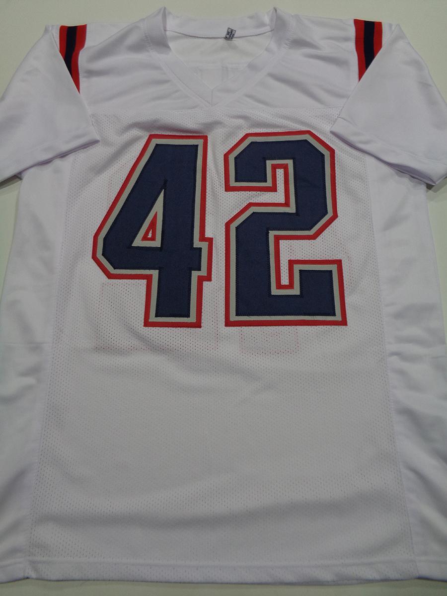 J.J. Taylor New England Patriots Autographed Custom Football Jersey JSA W coa