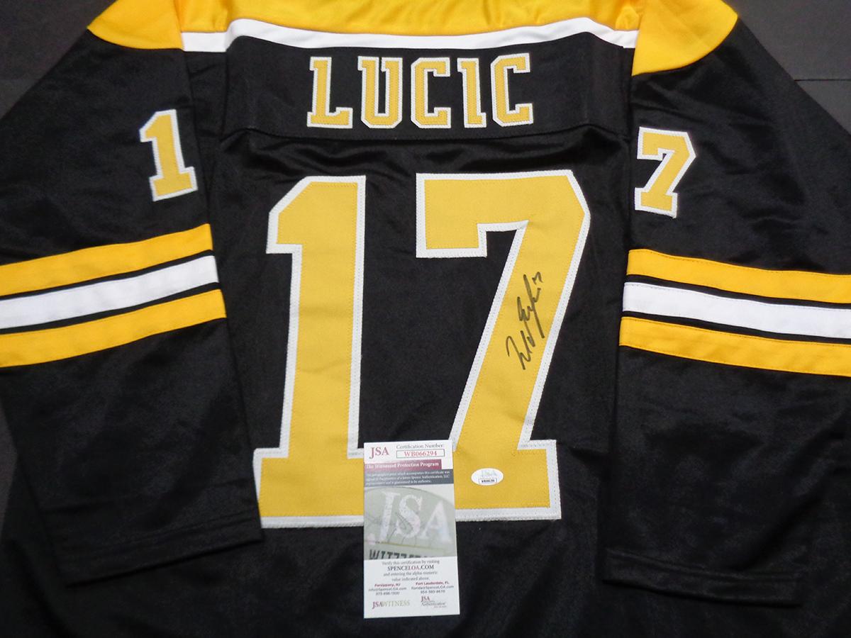 Milan Lucic Boston Bruins Autographed Custom Hockey Jersey JSA W coa