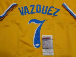 Christian Vazquez Boston Red Sox Autographed Custom Baseball Style Jersey JSA w coa